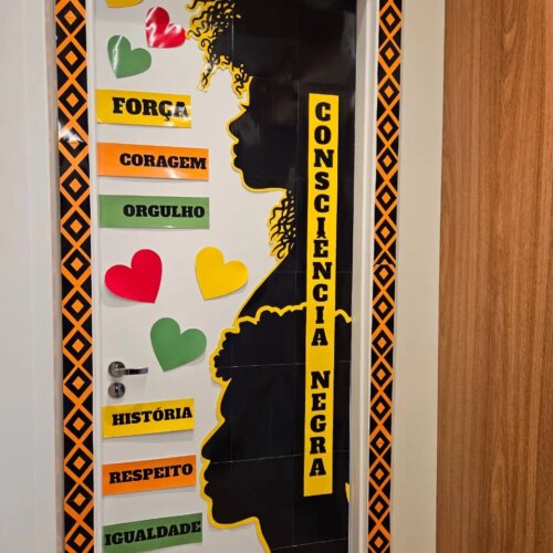 PAINEL DE PORTA CONSCIÊNCIA NEGRA - FORÇA, CORAGEM, ORGULHO