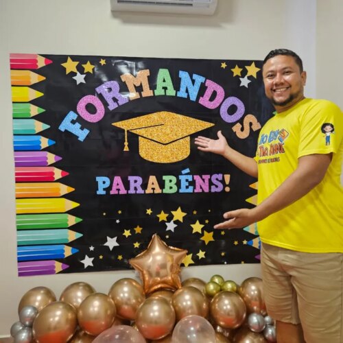BANNER GIGANTE FORMANDOS - PRETO COM LÁPIS COLORIDO