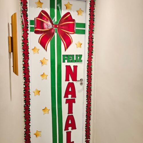 PAINEL DE PORTA DE NATAL - LAÇO VERMELHO