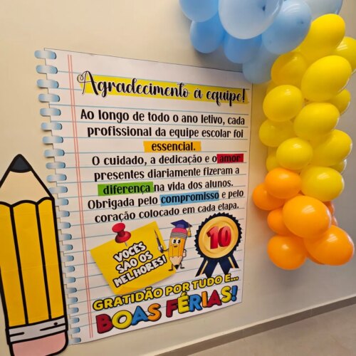 PÁGINA GIGANTE AGRADECIMENTO À EQUIPE - PAINEL E LEMBRANCINHA