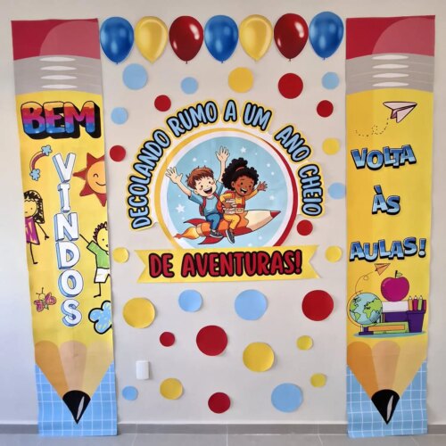 PAINEL VOLTA ÀS AULAS LÁPIS GIGANTE ✏️