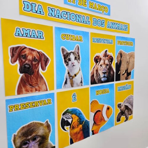 PAINEL DIA NACIONAL DOS ANIMAIS - CARTAZES