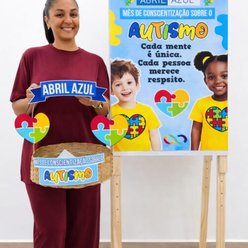 CARTAZ E ELEMENTOS PARA CESTA - ABRIL AZUL