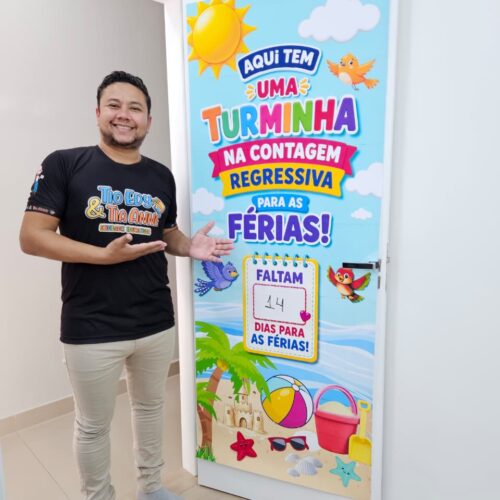 CARTAZ DE PORTA - TURMINHA NA CONTAGEM REGRESSIVA PARA AS FÉRIAS