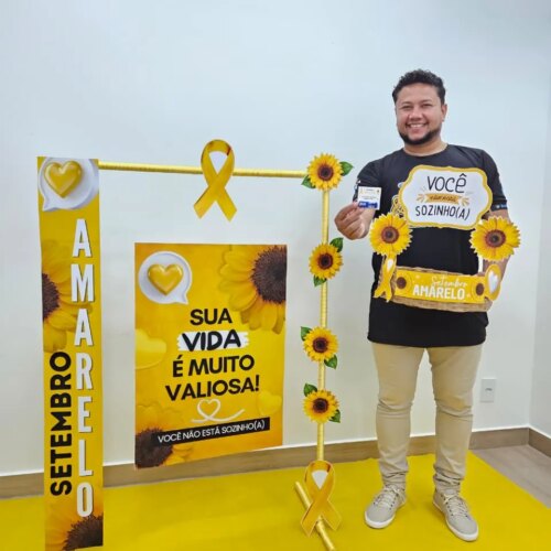 SETEMBRO AMARELO - FAIXA, CARTAZ E CESTA