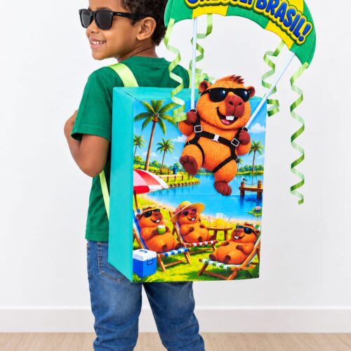 MOCHILA MALUCA CAPIVARA CHEGUEI BRASIL