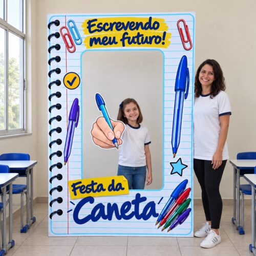 MOLDURA GIGANTE E DISPLAY DE MÃO - FESTA DA CANETA